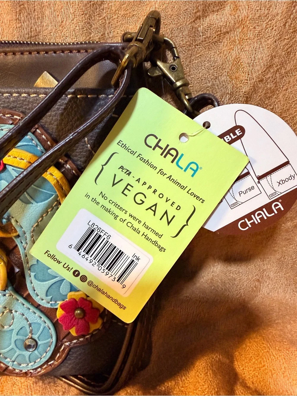 NWT Chala LaserCut Mini Crossbody Convertible Purse - Flip Flop Ink